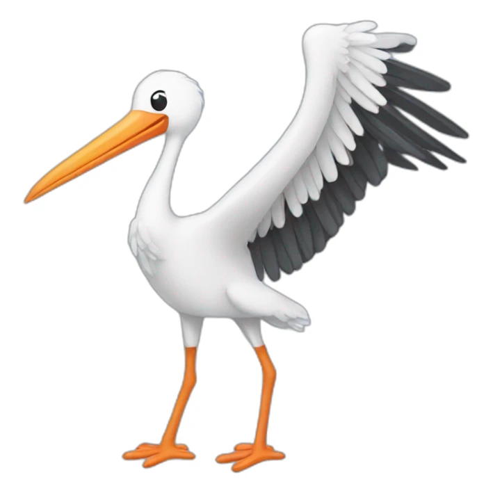 Stork carrying baby sticker