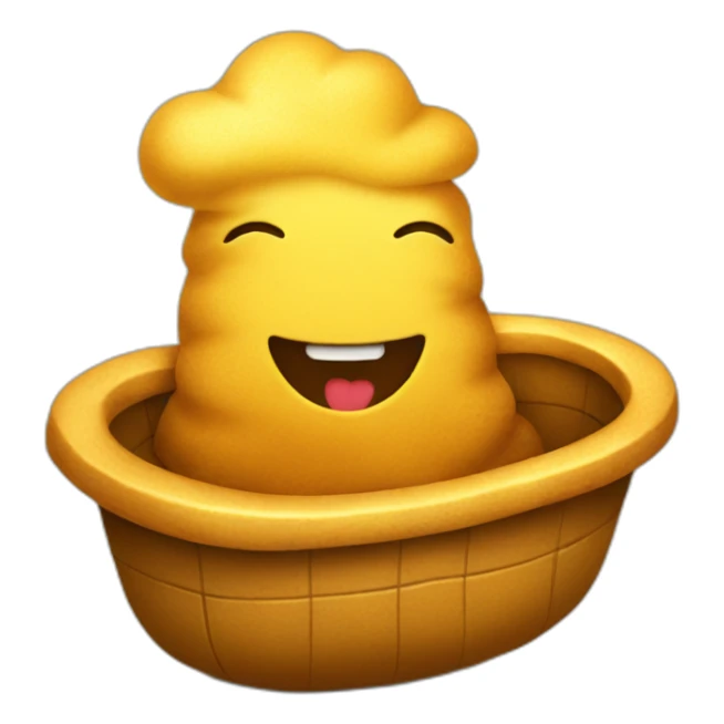 A golden poop with a boatie sticker