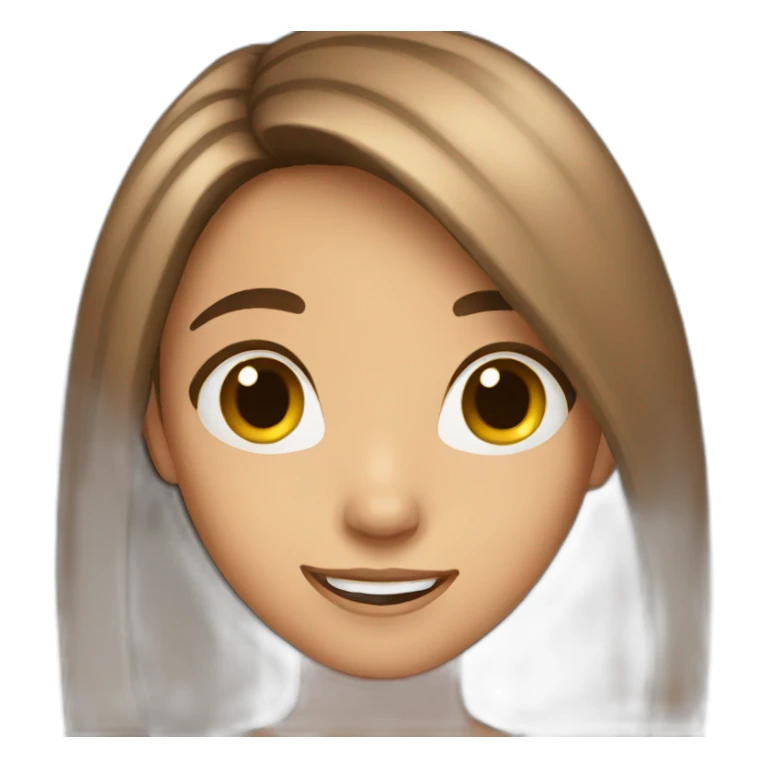 long brown hair girl happy sticker