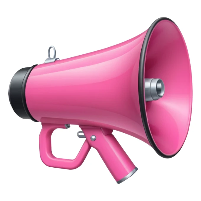 crée moi un mégaphone de couleur rose  sticker