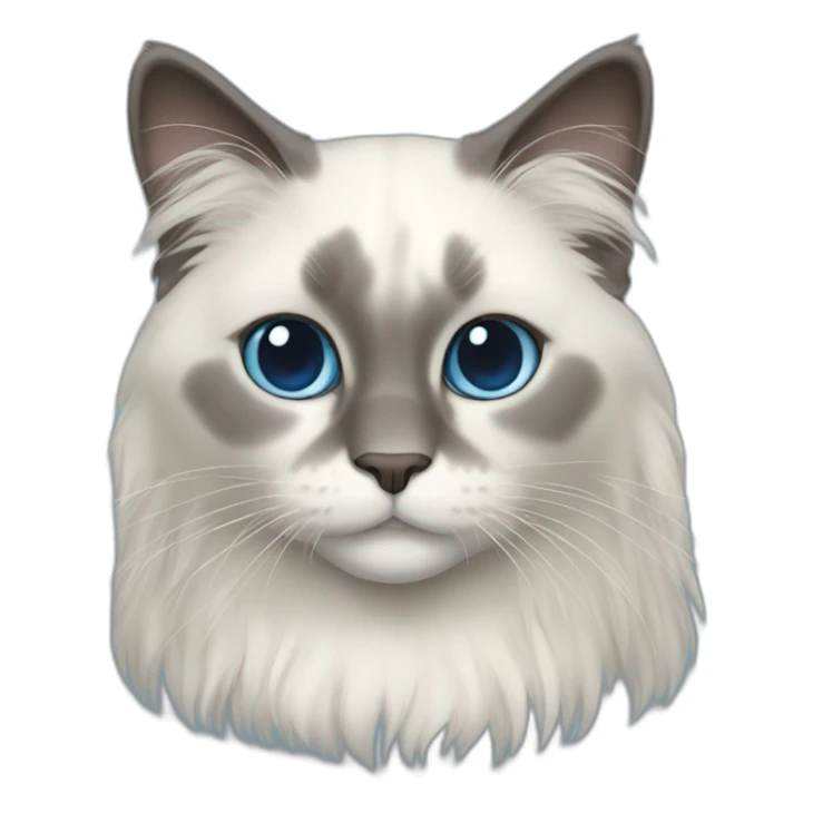 ragdoll blue cat with long hair sticker