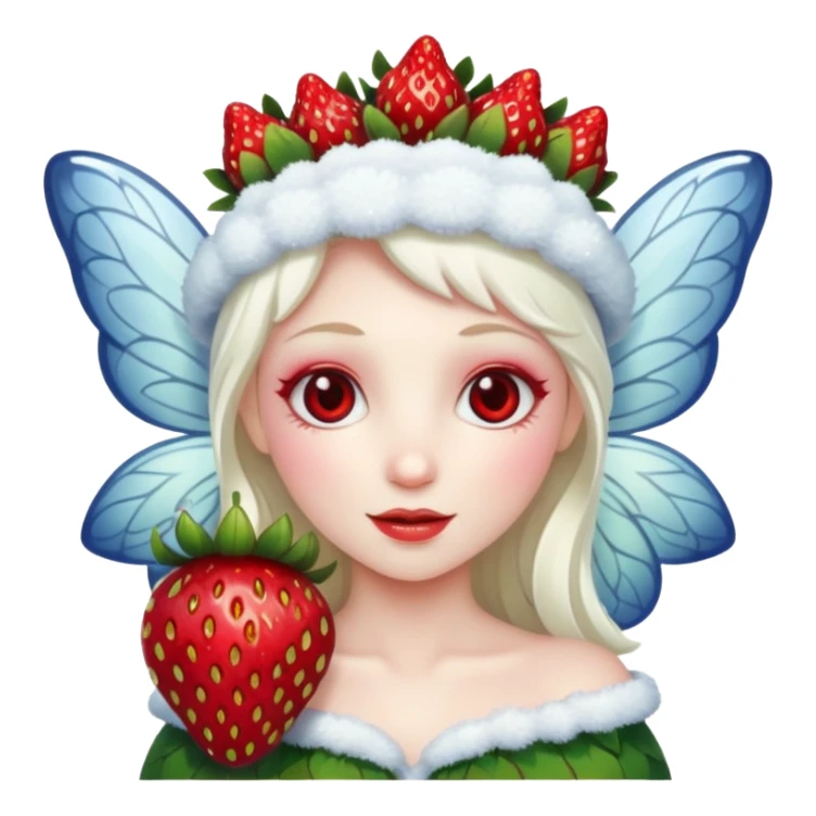 Fairy with strawberries in Winter  sticker