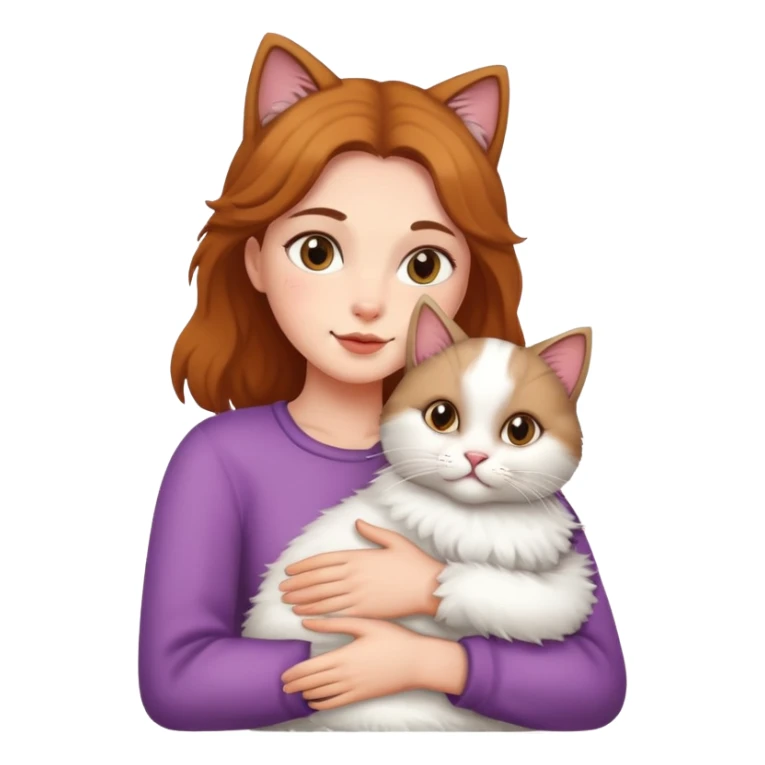 woman with cat in her arms sticker