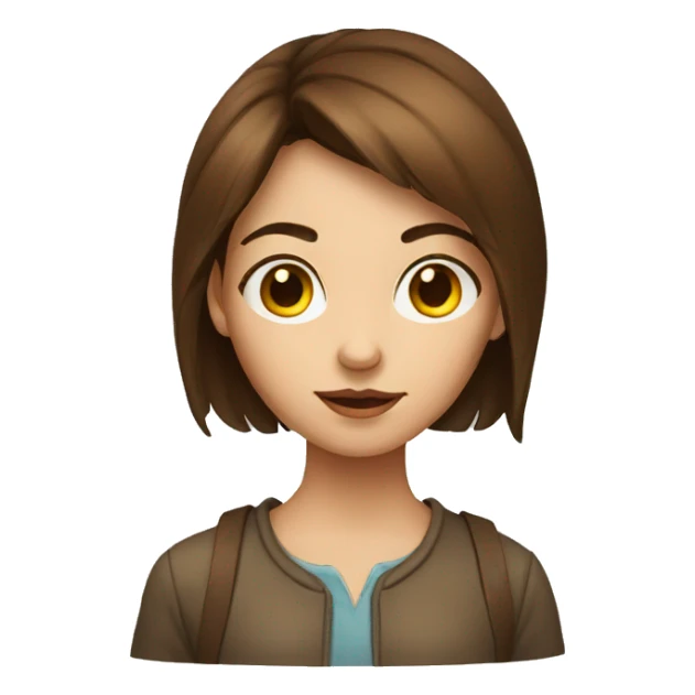 mysterious brown-haired girl portrait sticker