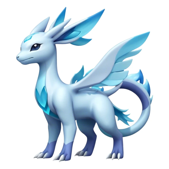 Futuristic Lugia-Suicune-Glaceon-hybrid, full body  sticker