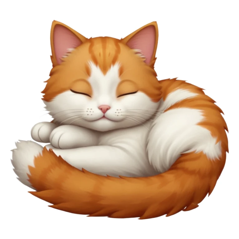 ginger and white small cat eyes closed lying down in funny position sticker