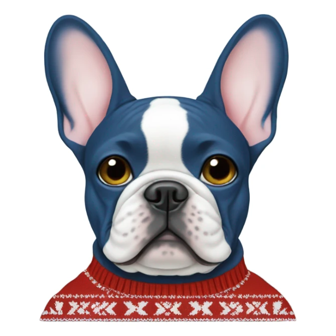 Blue French bulldog Christmas sweater  sticker