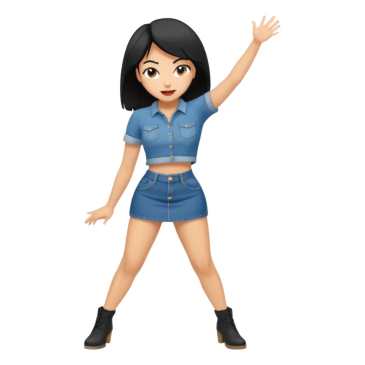 Tan woman with black hair twerking sticker