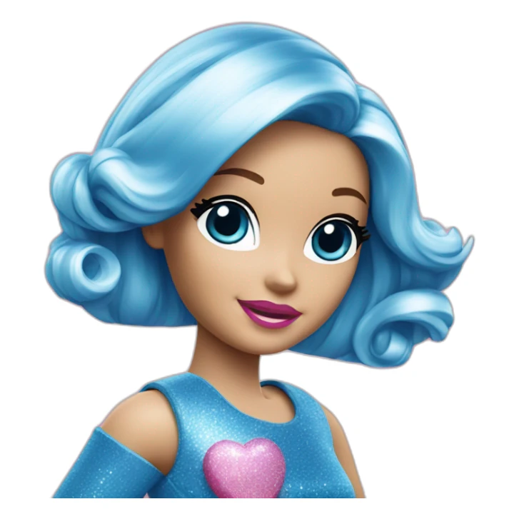 barbie logo blue with pink sparkels  sticker