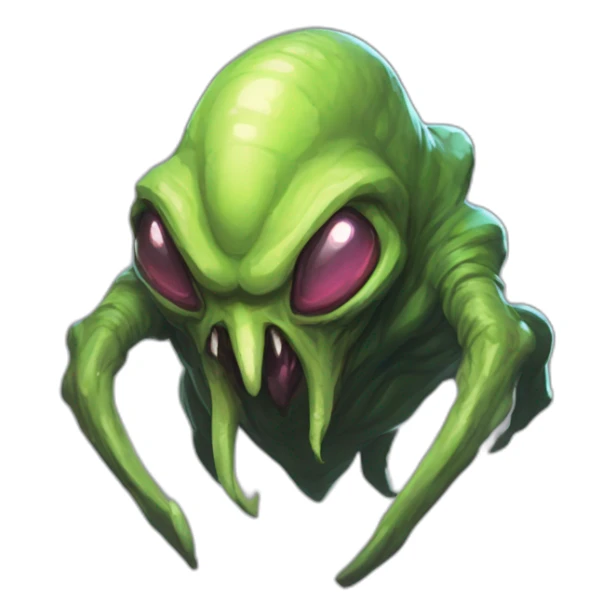 alien creature scifi roguelike rpg style inspired by slay thee spire monster desing for in-game use sticker
