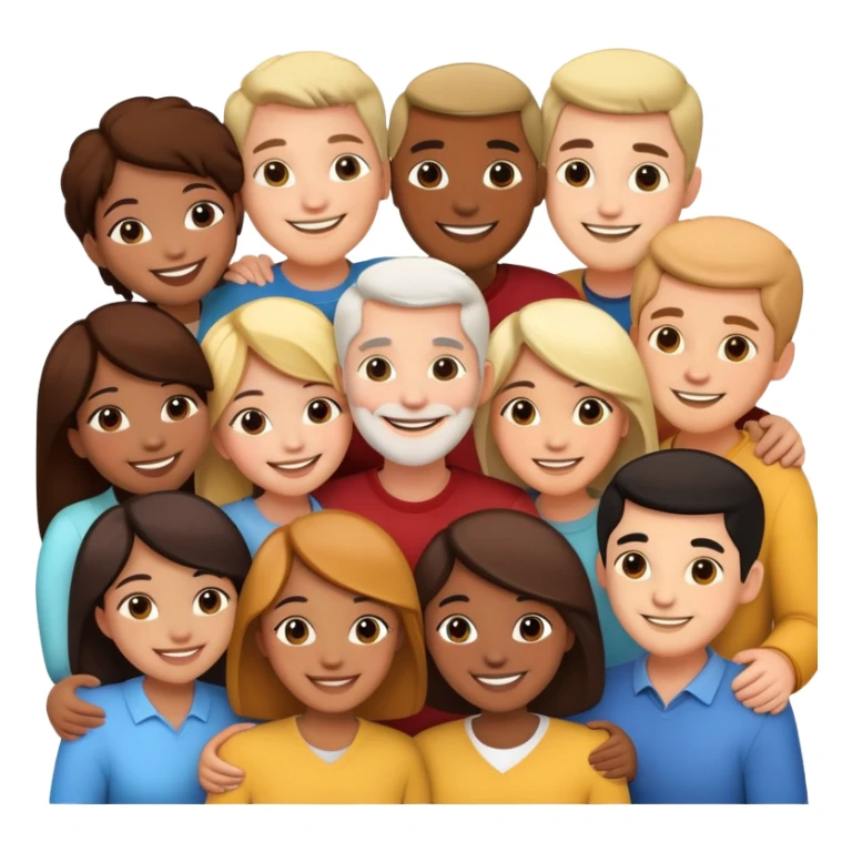 Group hug of diverse people sticker