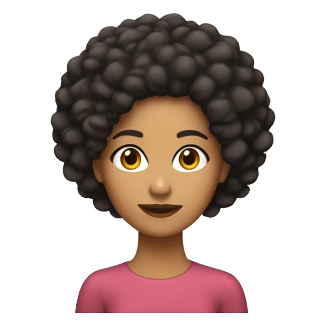 chica morena piel clara pelo afro sticker
