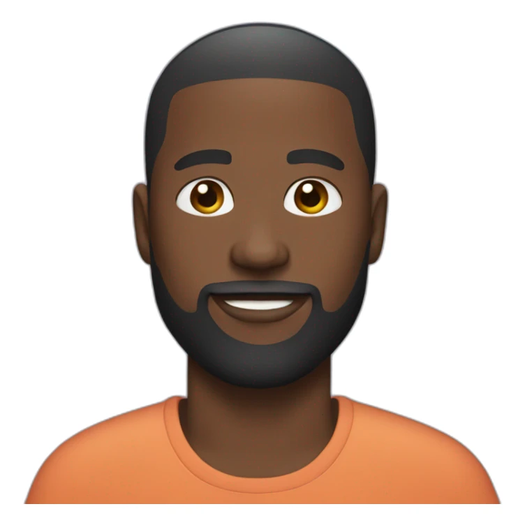 Black man with a beard and a skin fade sticker