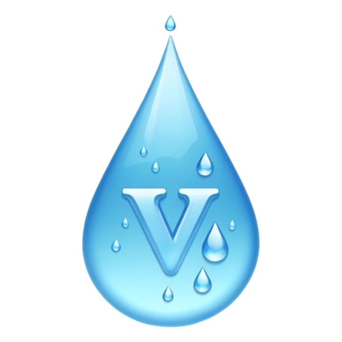 the letter V made out of water sticker