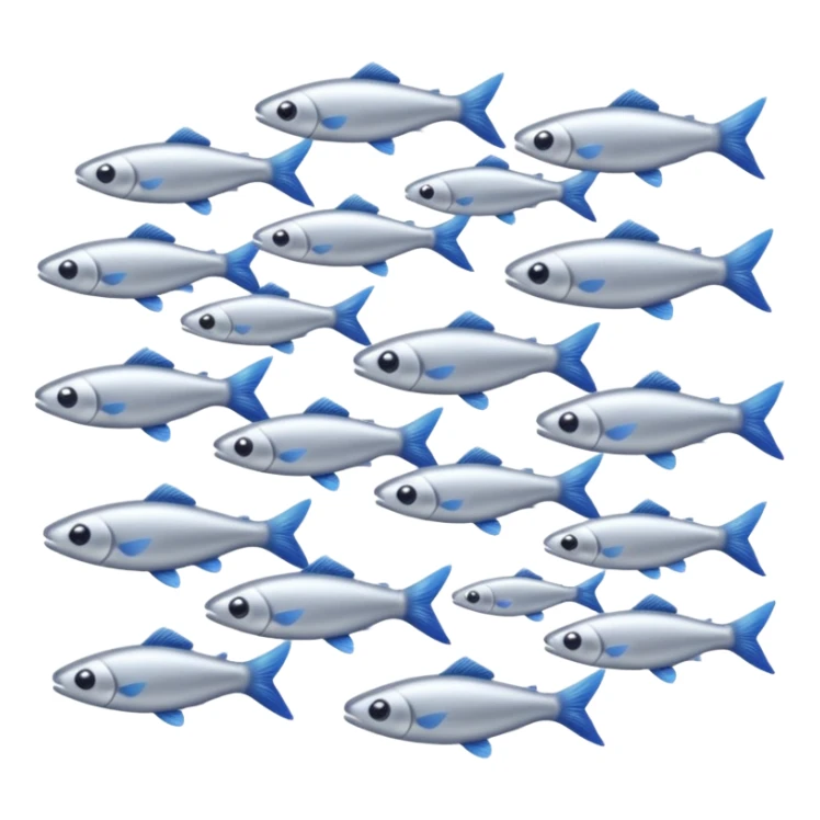 school of tiny minnows swimming in different directions  sticker