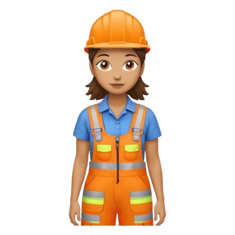 woman in orange hi vis overalls standing sticker