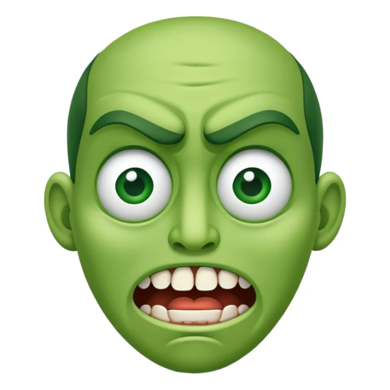Generate a classic emoji face with a hybrid between stank face and holding back vomit out of pure disdain sticker