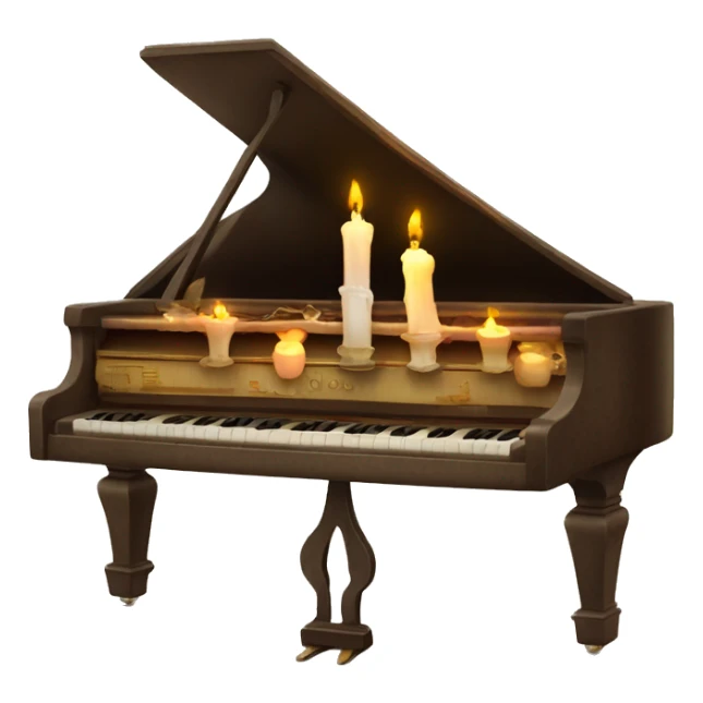 vintage piano with melted candles on top sticker