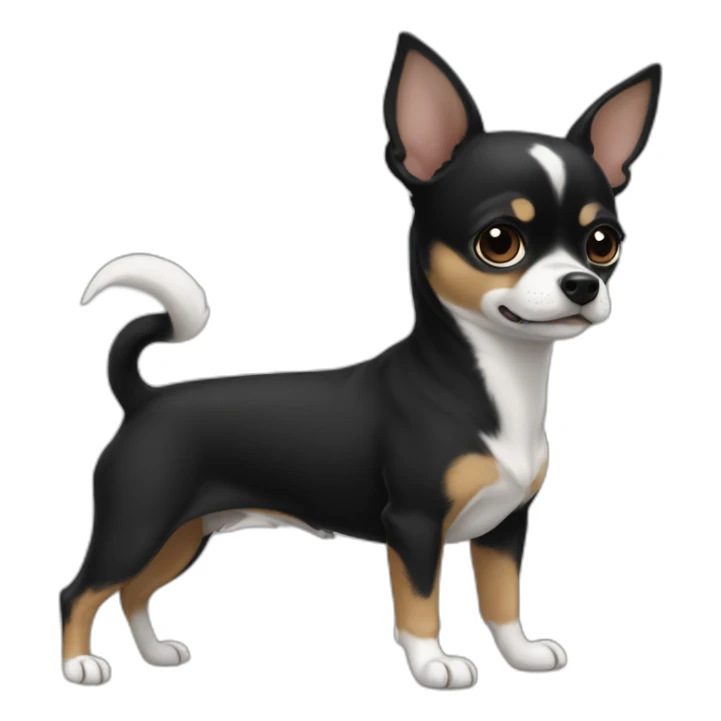 Chiwawa mix black body and a little white sticker