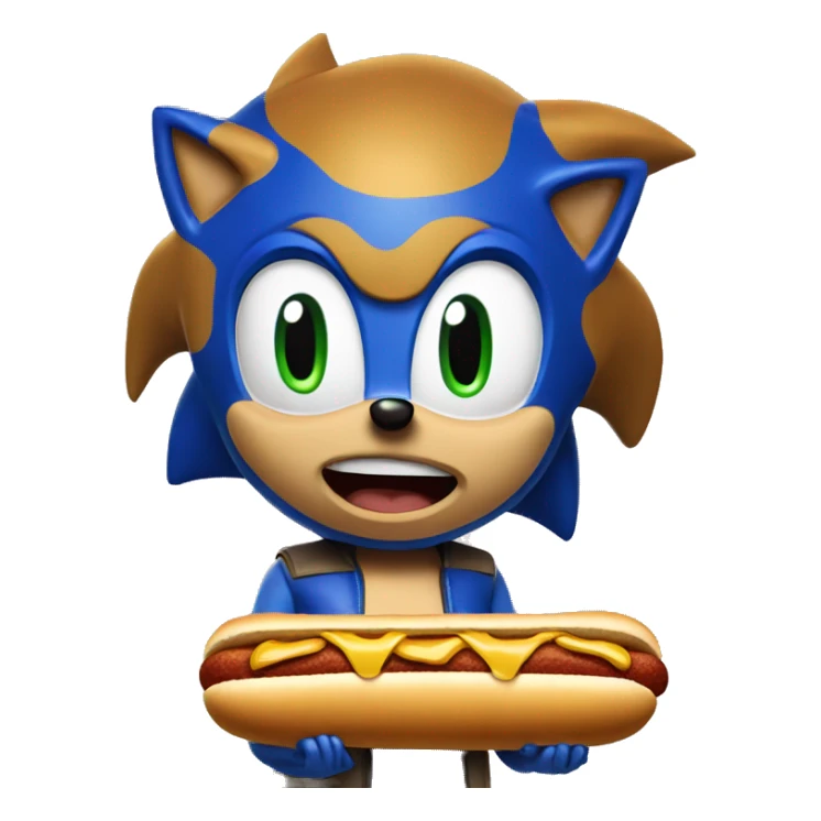 Sonic eating a chili cheese dog sticker