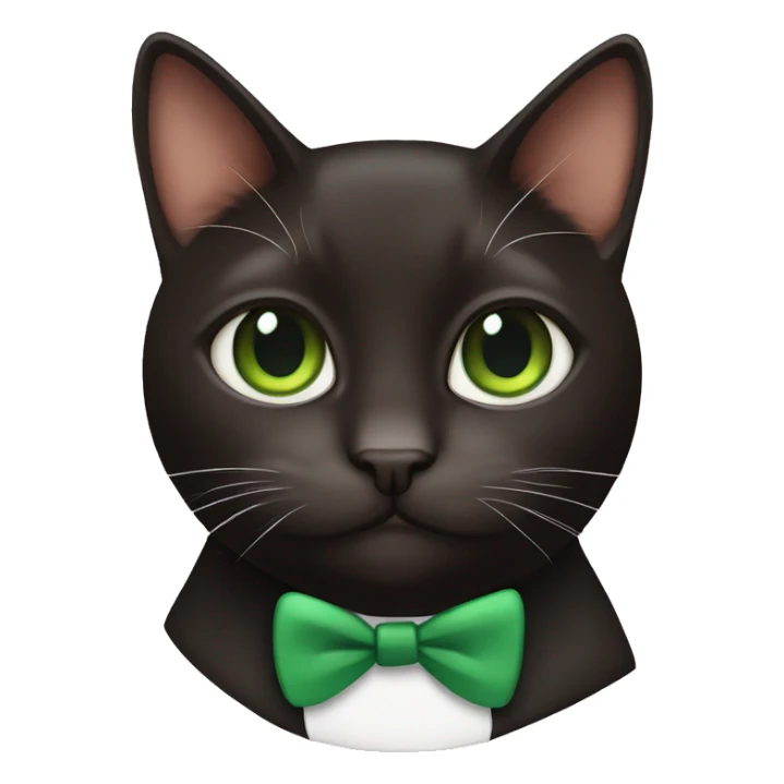 Cute Dark brown Tuxedo cat with green eyes sticker