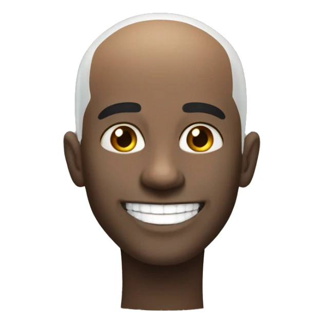 very attractive black bald head pretty white teeth smile  sticker