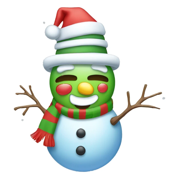 christmas emoji! christmas tree, snow, snowman, ice, happy sticker