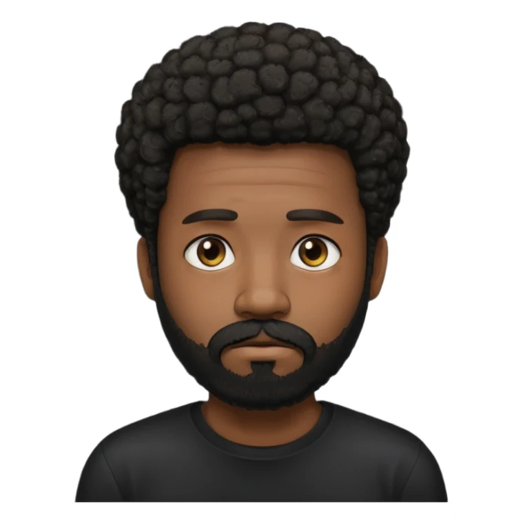 black man with beard, mustache, and short afro sad sticker