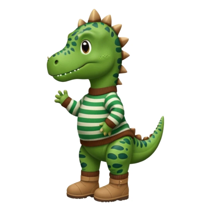 Dinosaur wearing uggs and and a sweater  sticker