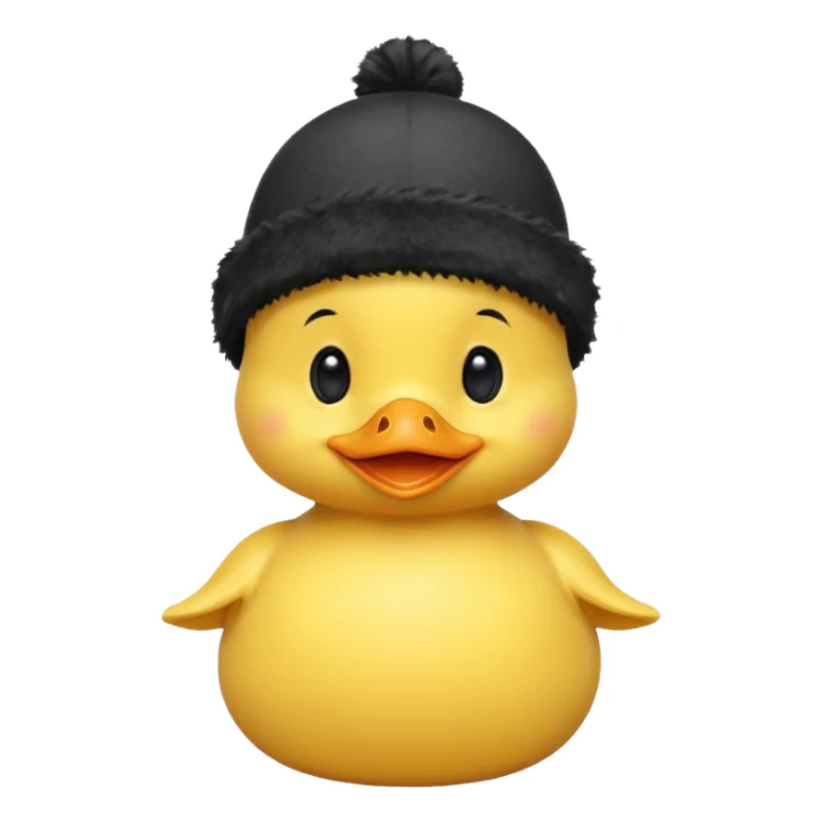 cute baby yellow duck with small hat sticker