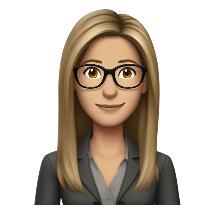 brunette elegant Jennifer Aniston wearing glasses and blue eyes  sticker