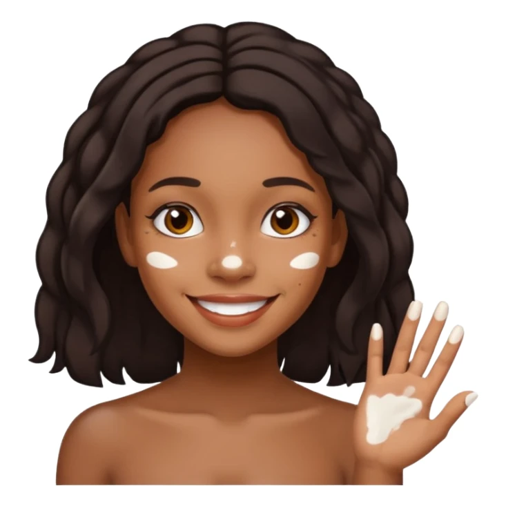 emoji of a black girls with vitiligo sticker
