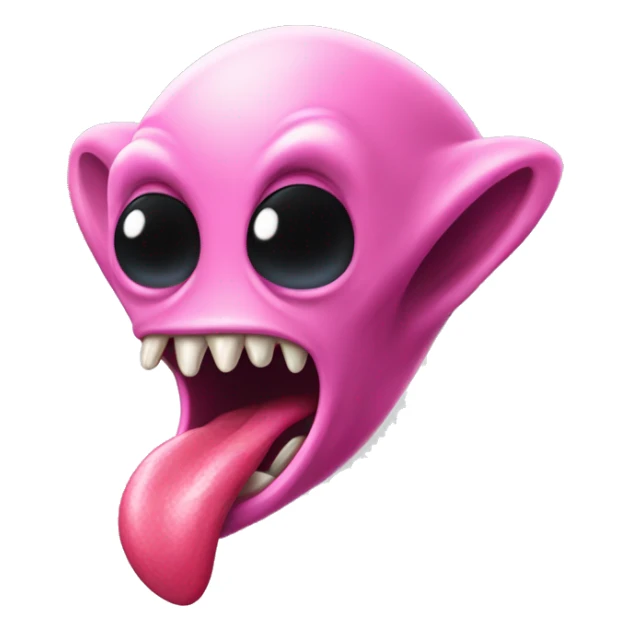 Pink alien tongue out emoji  sticker