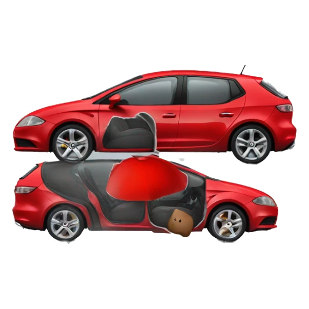 a red seat leon 2007 1.9 tdi coming at speed sticker