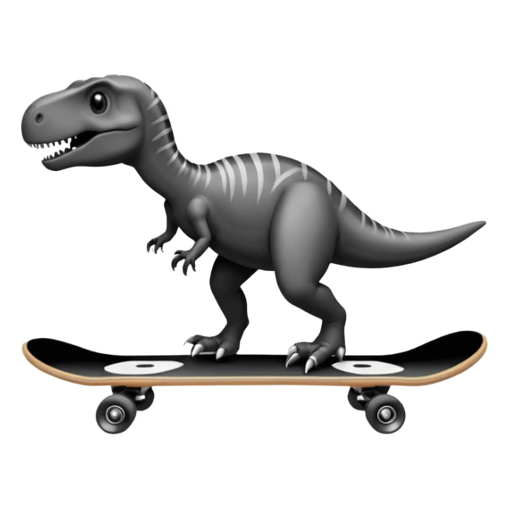 draw outline Dinosaur on a skateboard sticker