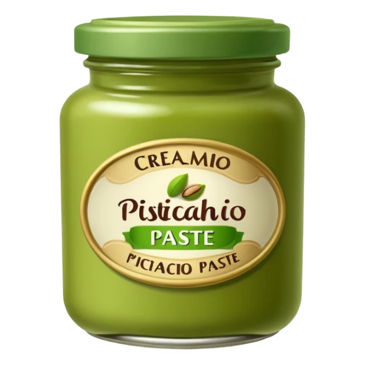 a small jar of creamy pistachio paste sticker
