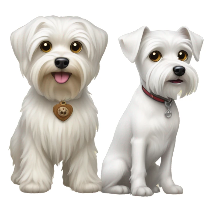 white maltese dog and biver York terrier   sticker