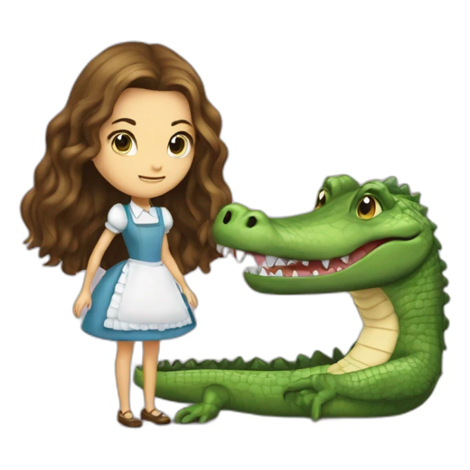 alice can pat her legs her crocodile cannot talk alice knowed what her crocodile did do alice loves crocodiles  sticker