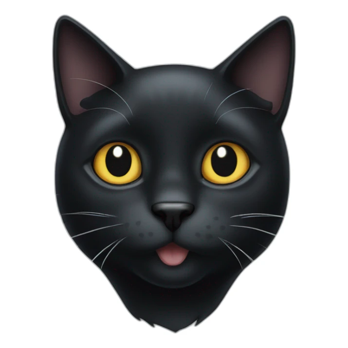 black cat with a white spot on the chest and vamier teeth sticker
