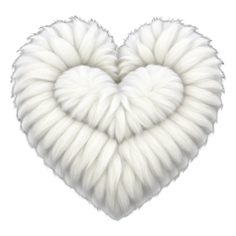 white fur heart, large clumps of wool sticker