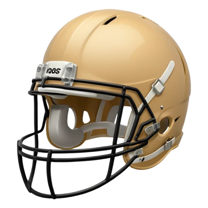 College football player helmet in light tan color  sticker