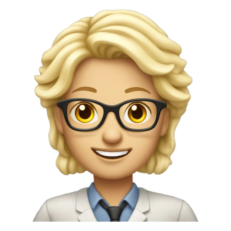 Teacher woman, masculine happy blond  sticker