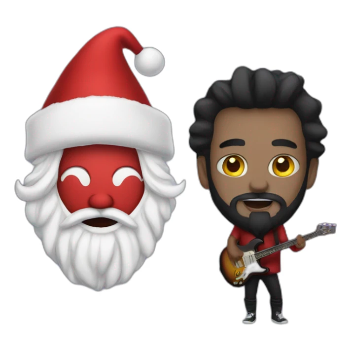 satan and santa in a band sticker