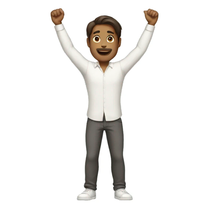 English man (full-body) (both arms raised) (straight hair) sticker