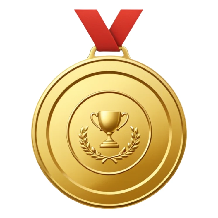 Create a gold medal which has an inscription "Brocation 2026" sticker