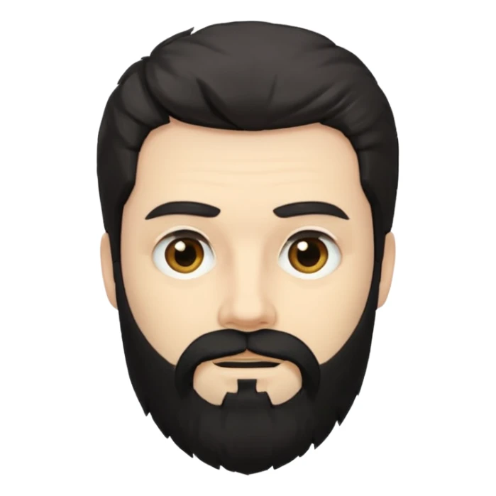 Hombre blanco con barba negra despeinado sticker