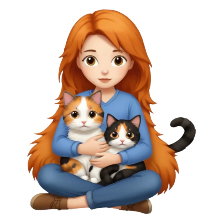girl with a cat sticker