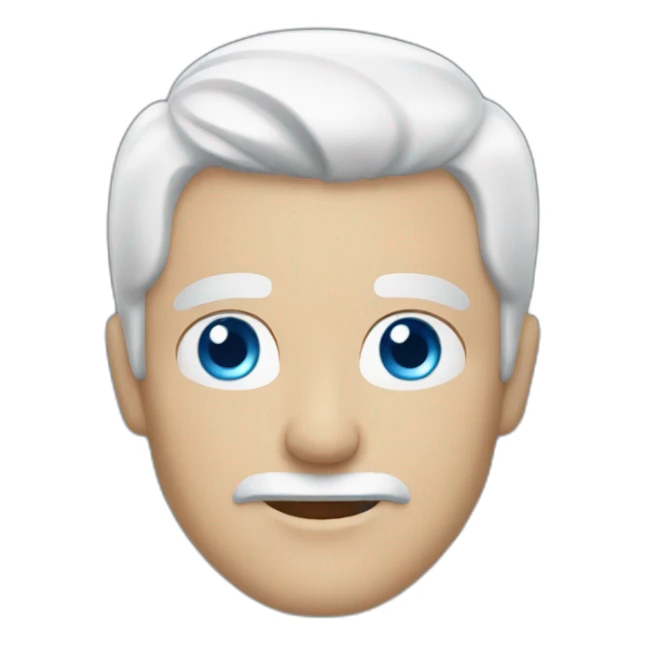 Man with white hair and blue eyes sticker