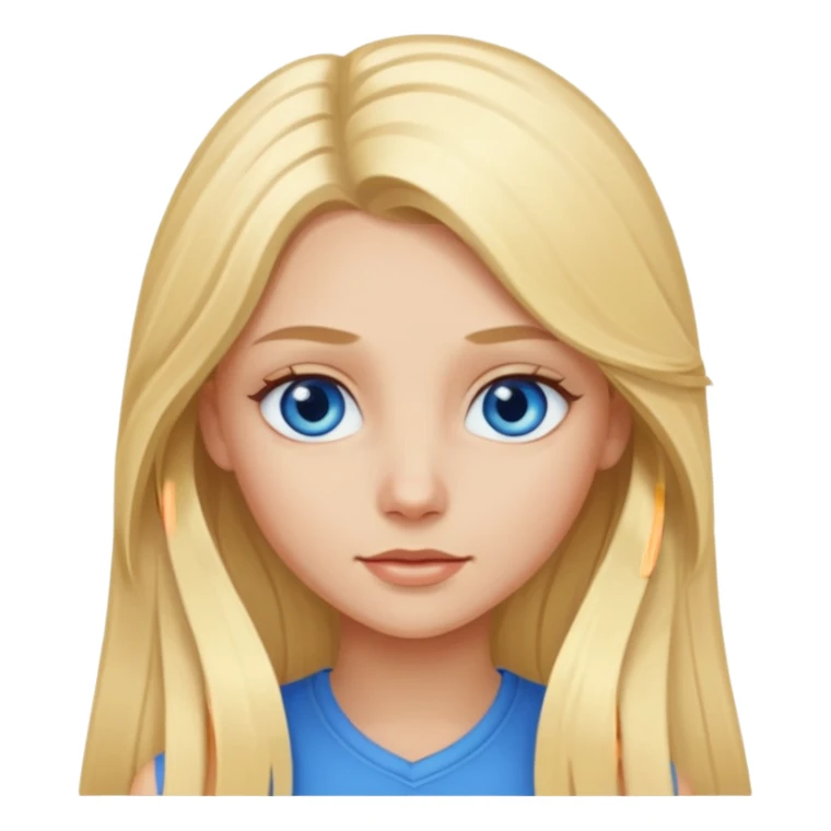 blonde girl long hair blue eyes sticker