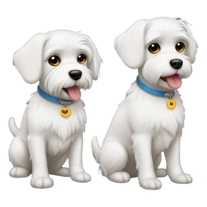 Two dog maltese boy and girl sticker